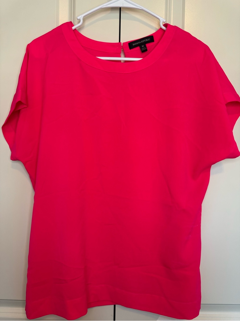 Banana Republic Hot Pink Short Sleeve Blouse